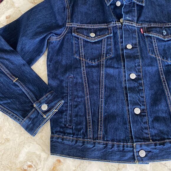 NWT Levi’s  Trucker Red Tab Jean Jacket Dark Denim - Picture 6 of 14